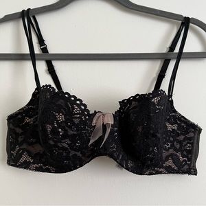 B.Tempt'D by Wacoal black lace balconette bra